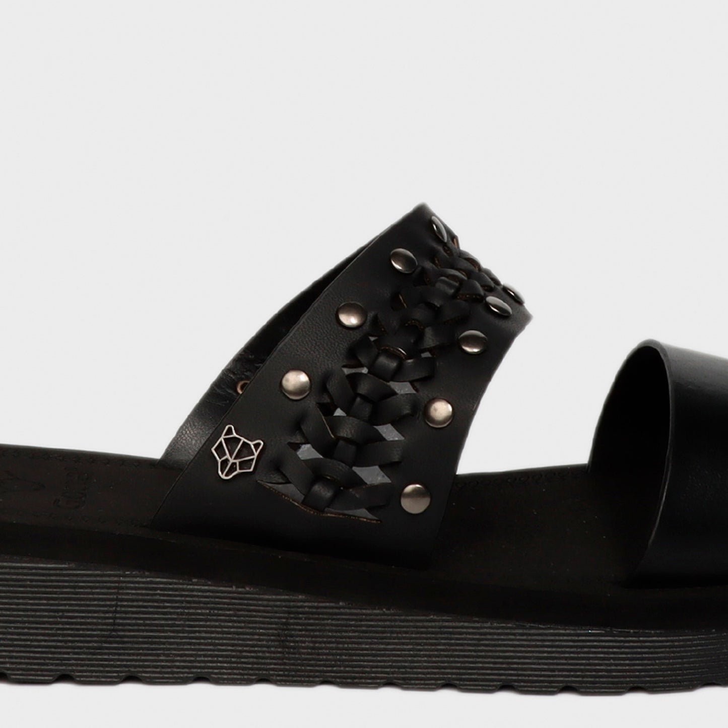 Sandalia Plana Negra Mujer 13213