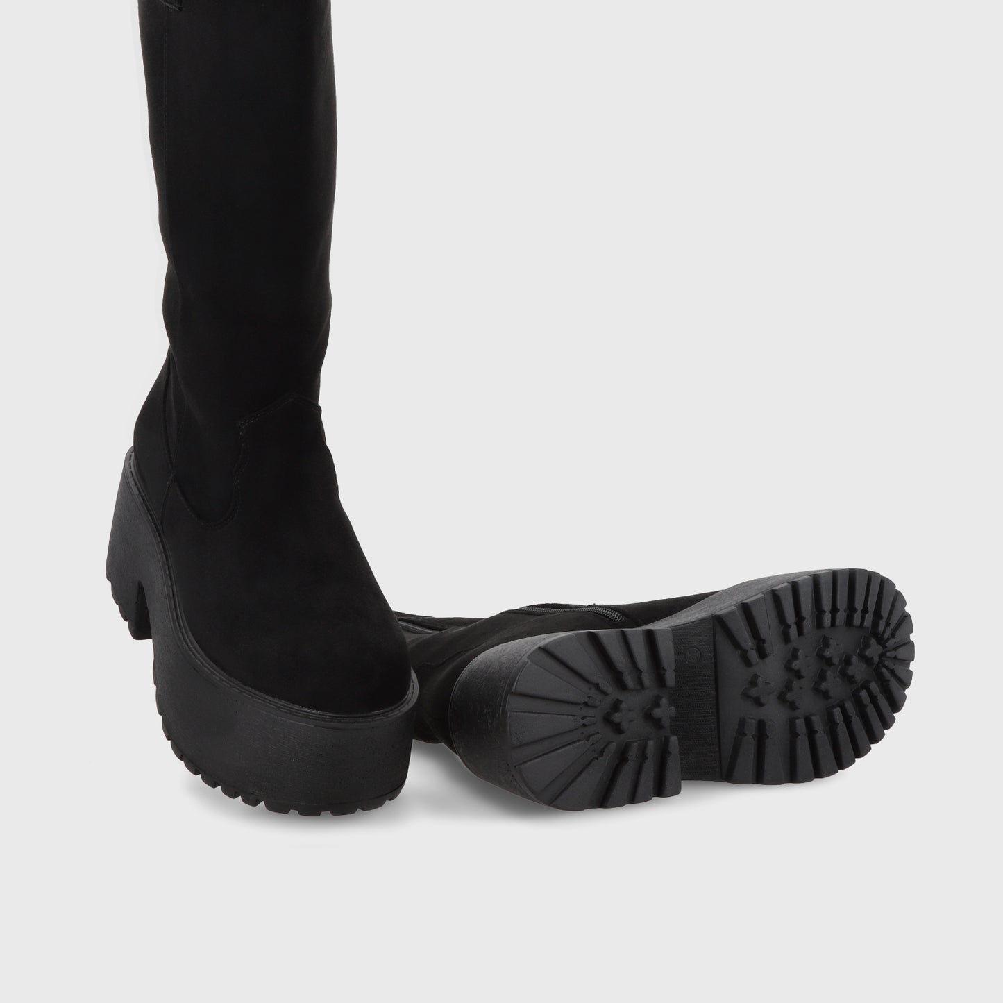 Bota Plataforma Negra Mujer 15170