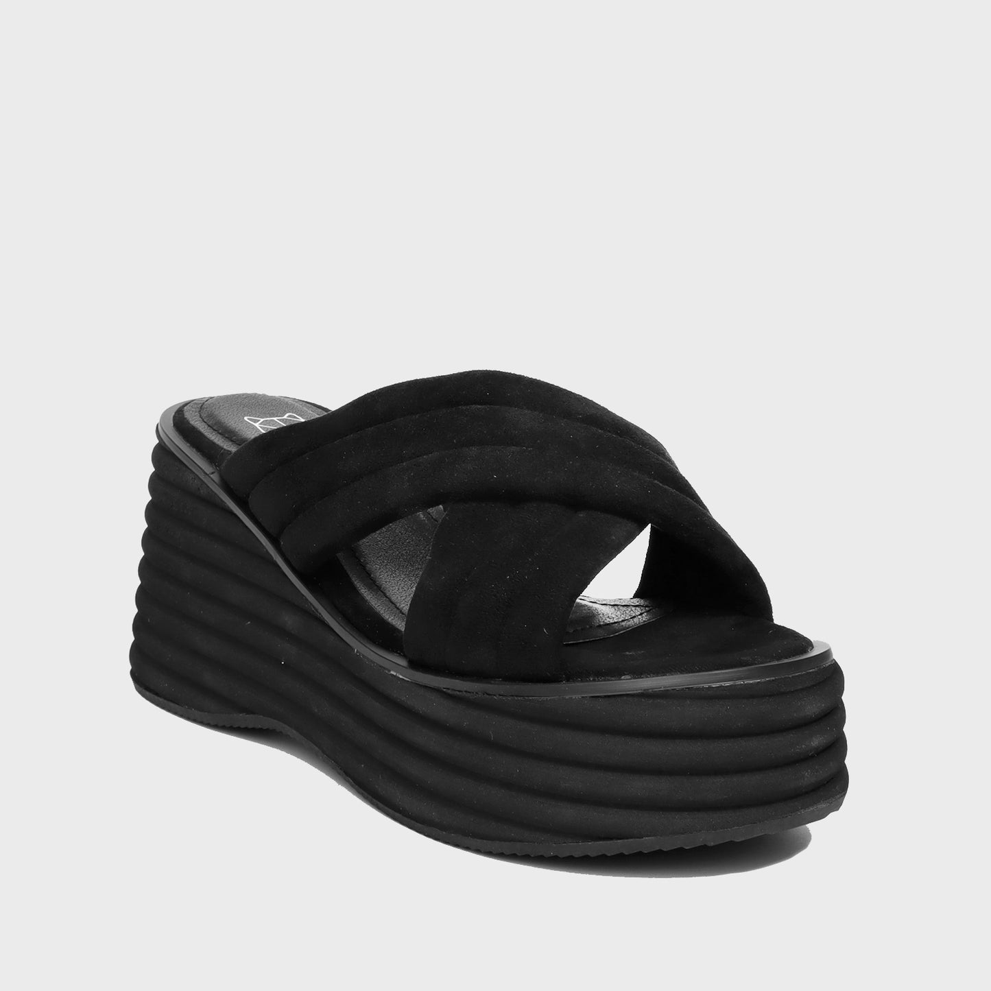 Sandalia Plataforma Negra Mujer 25211