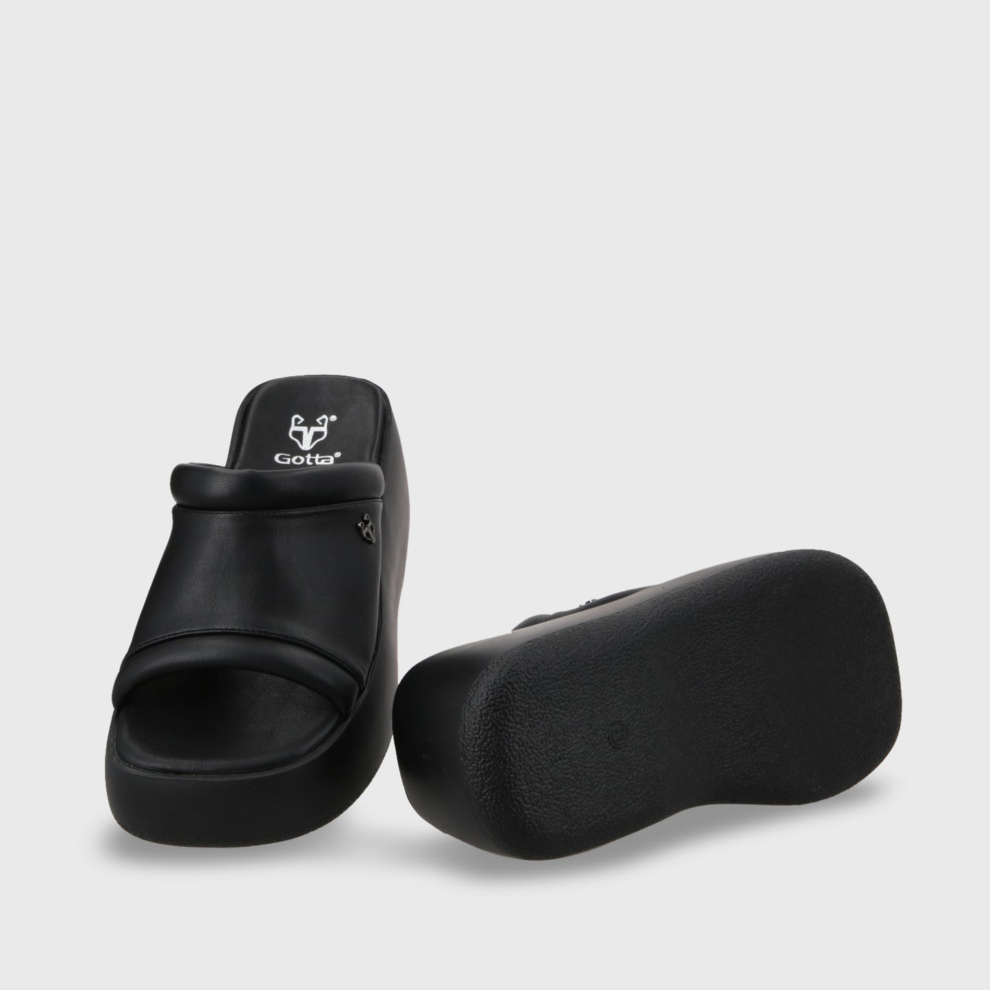 Sandalia Plataforma Negra Mujer 25223