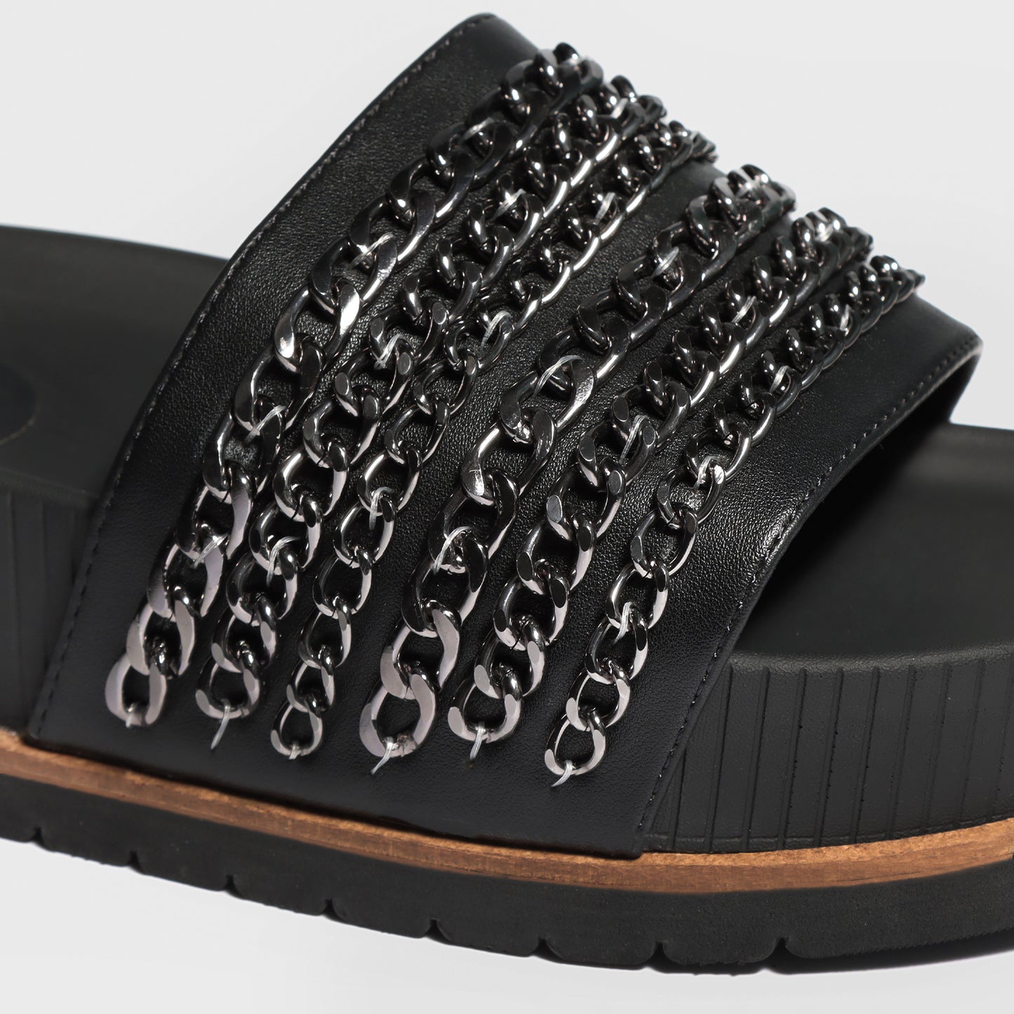 Sandalia Plataforma Negra Mujer 25292