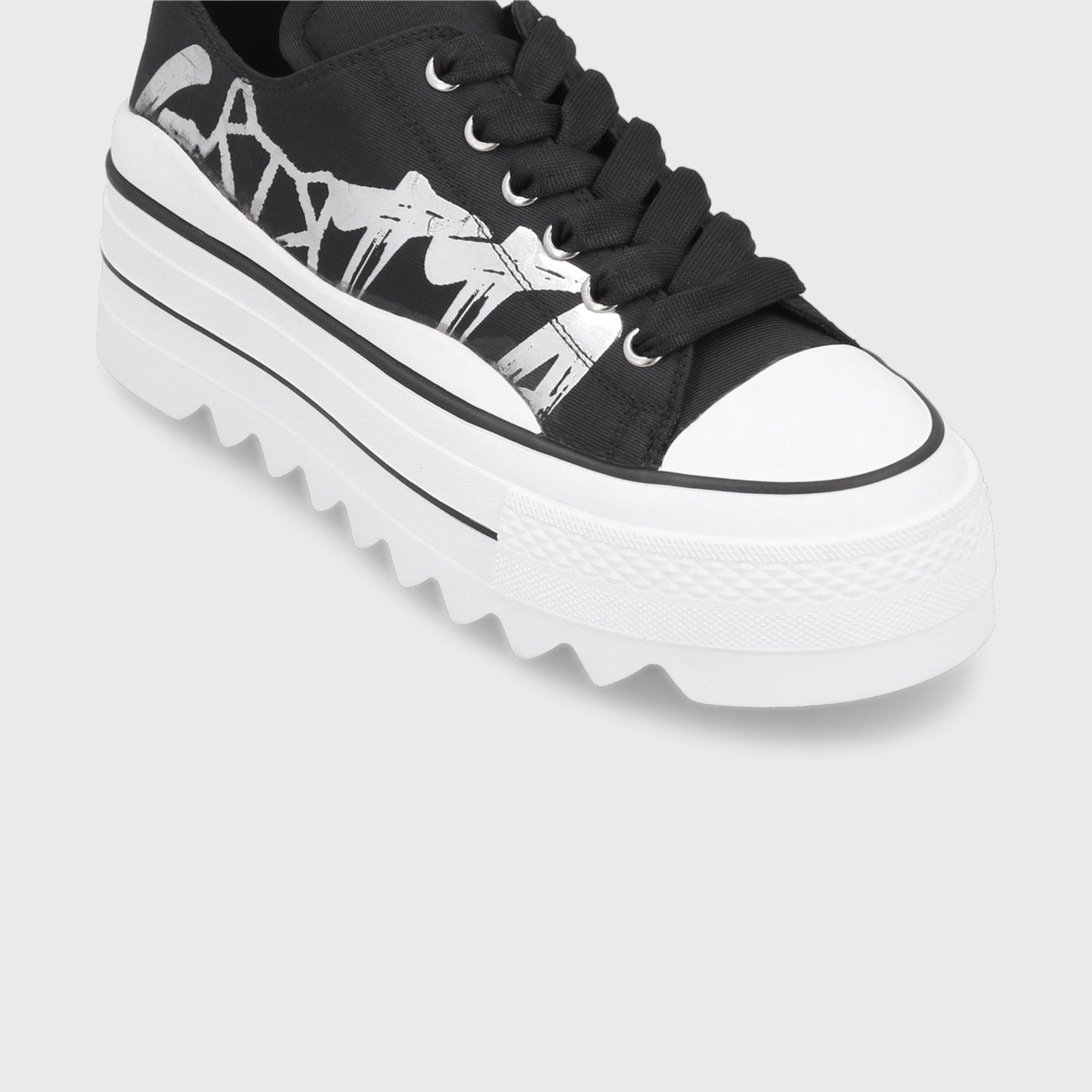 Zapatilla Plataforma Negra Mujer 33741