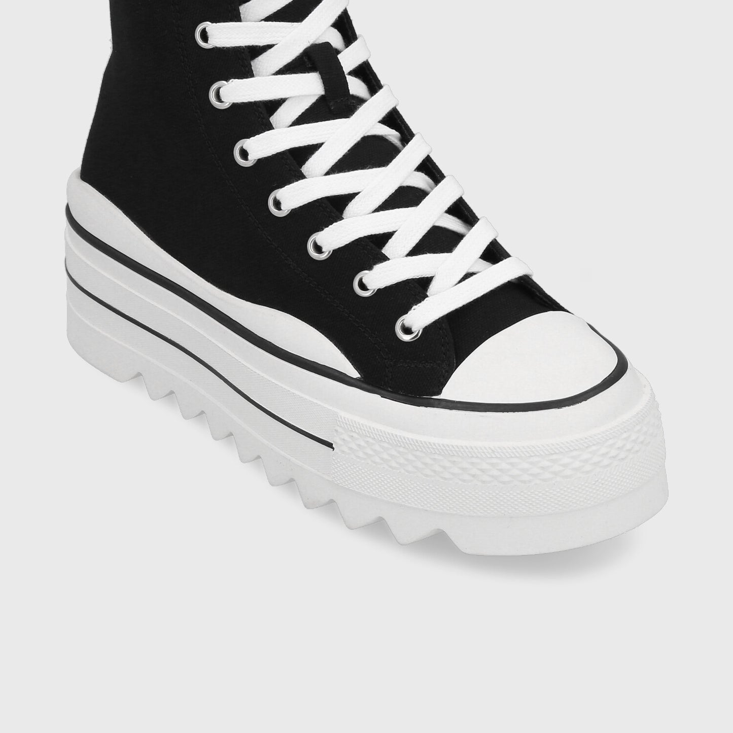 Zapatilla Plataforma Negra Mujer 33742