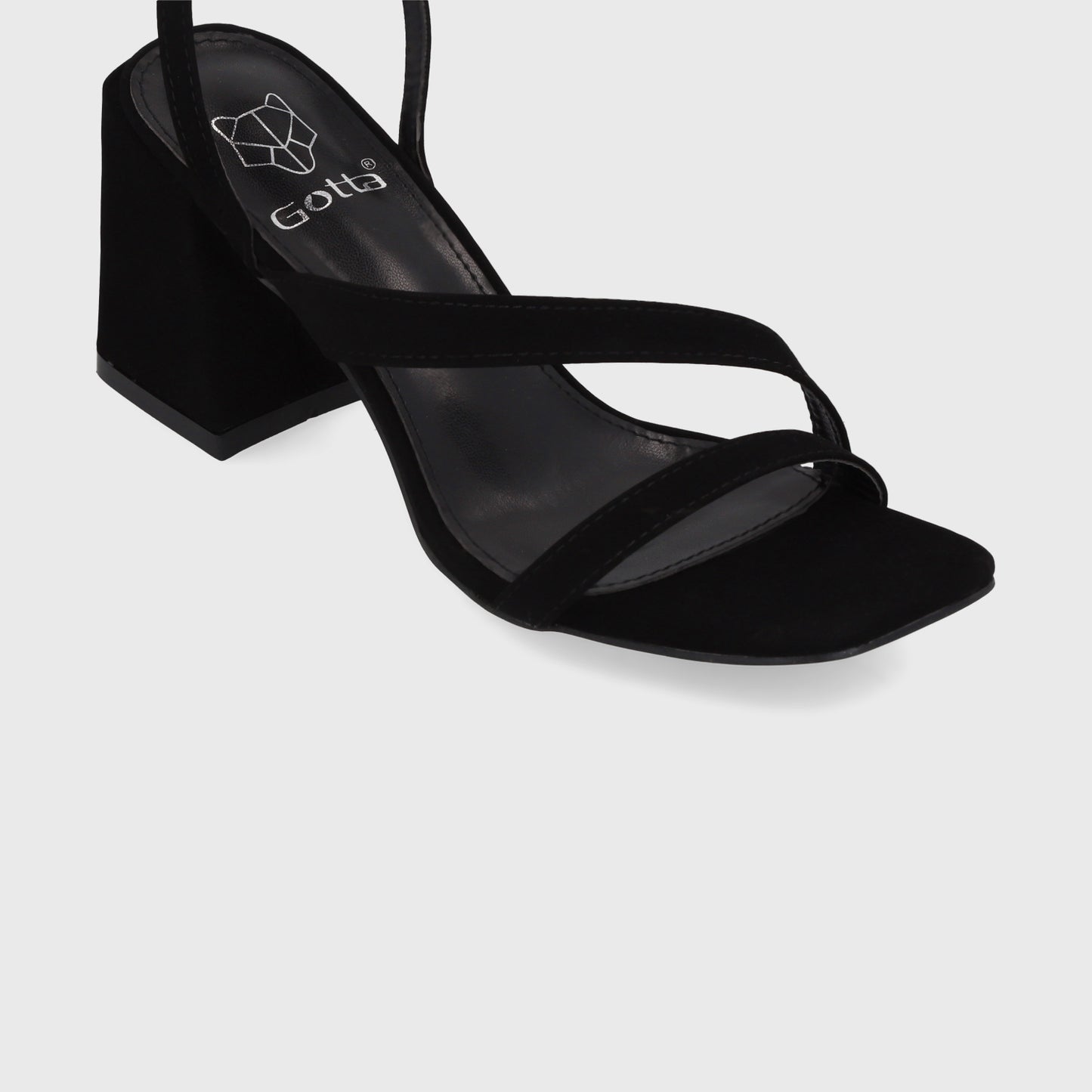 Sandalia Taco Negra Mujer 35132