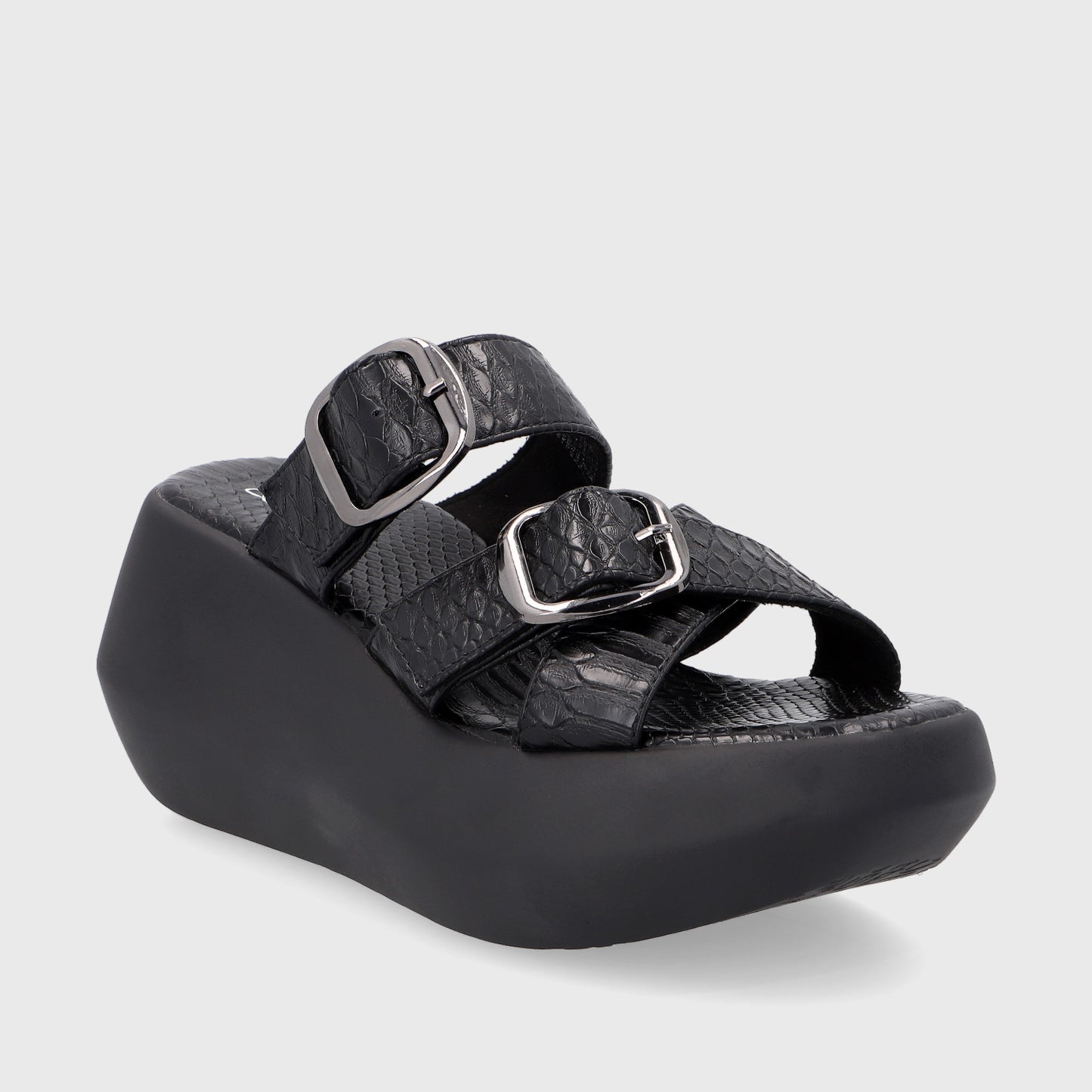 Sandalia Plataforma Negra Mujer 35232