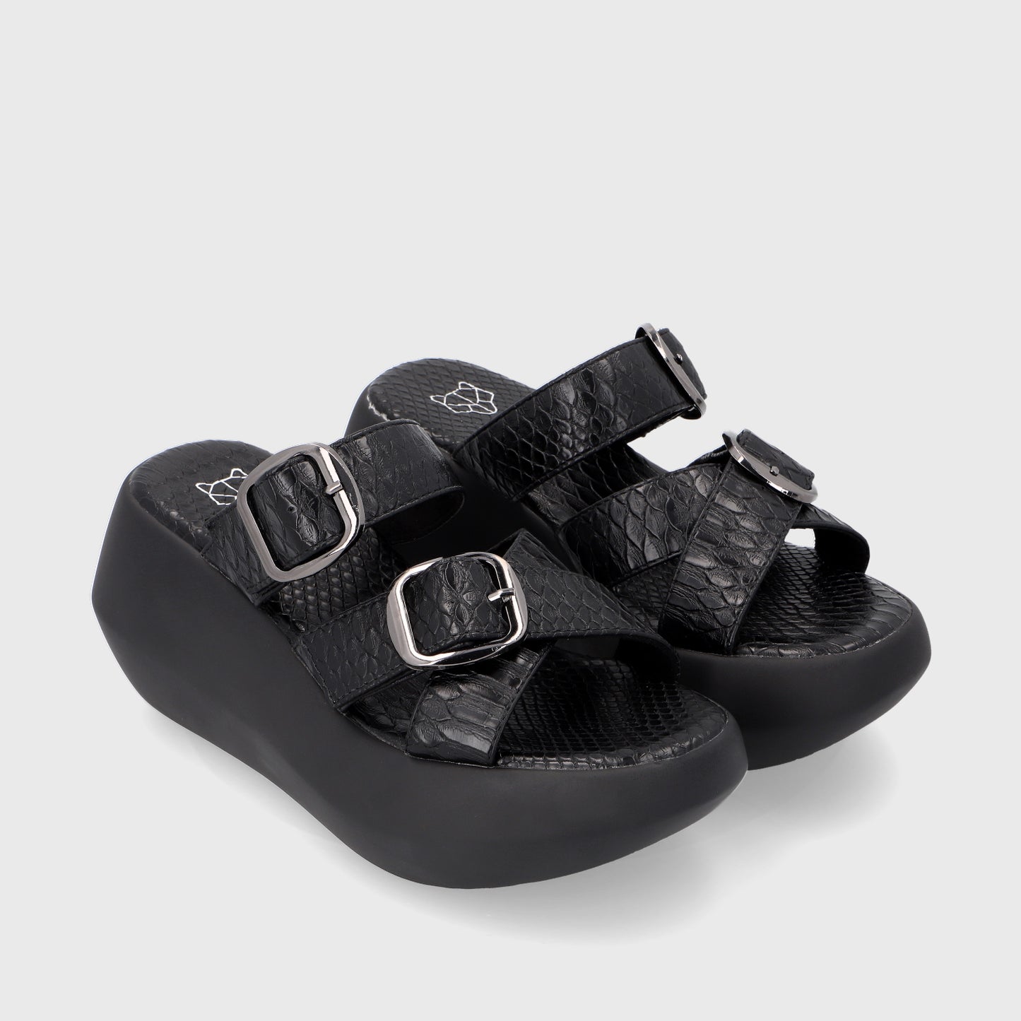 Sandalia Plataforma Negra Mujer 35232