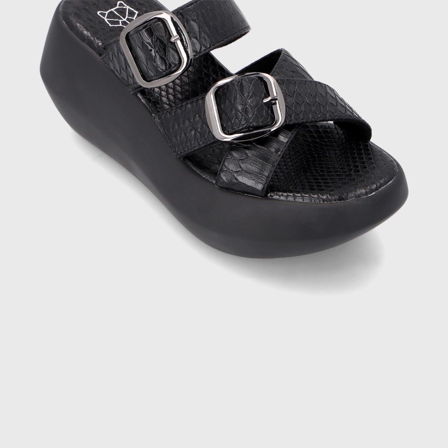 Sandalia Plataforma Negra Mujer 35232