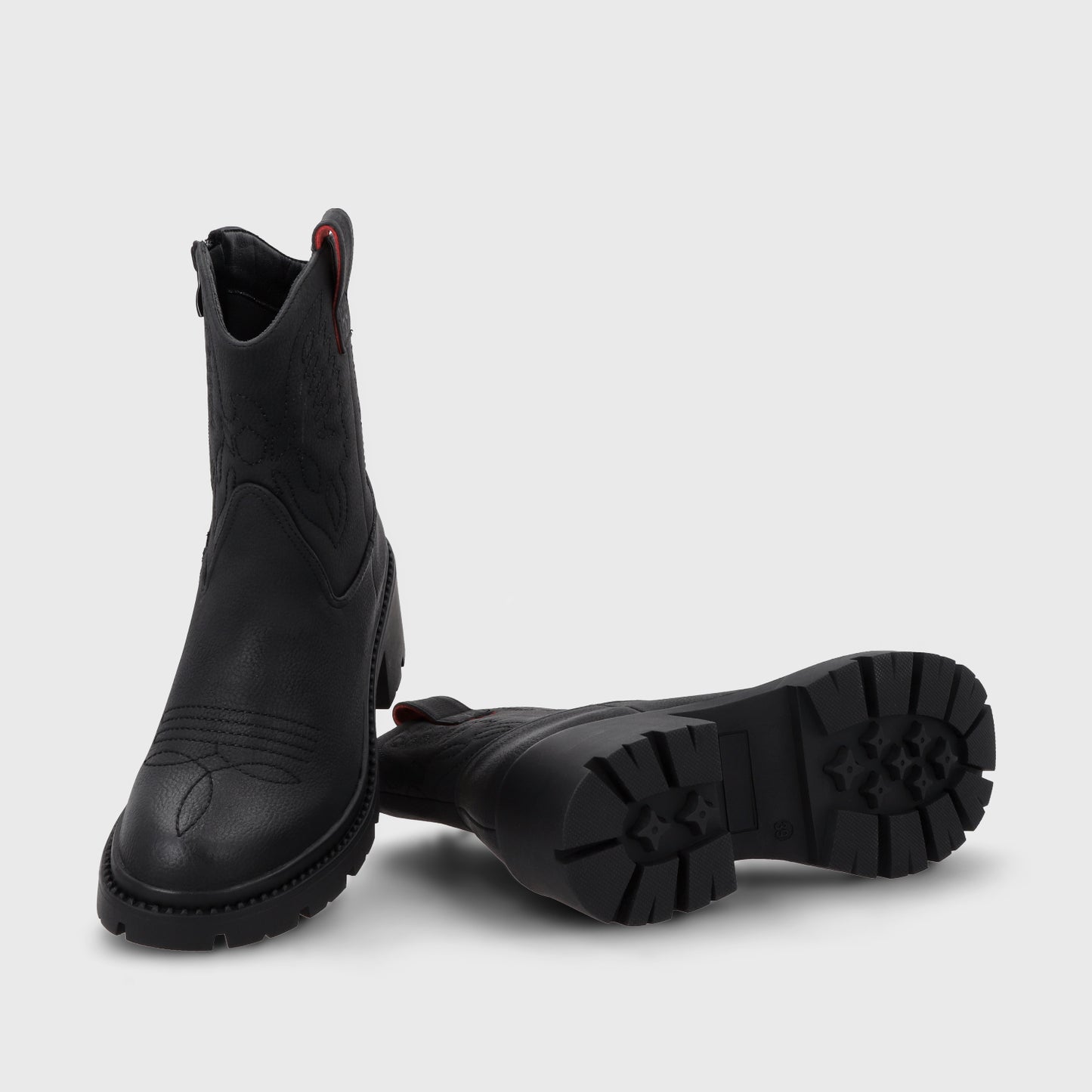 Botin Taco Negro Mujer 45745