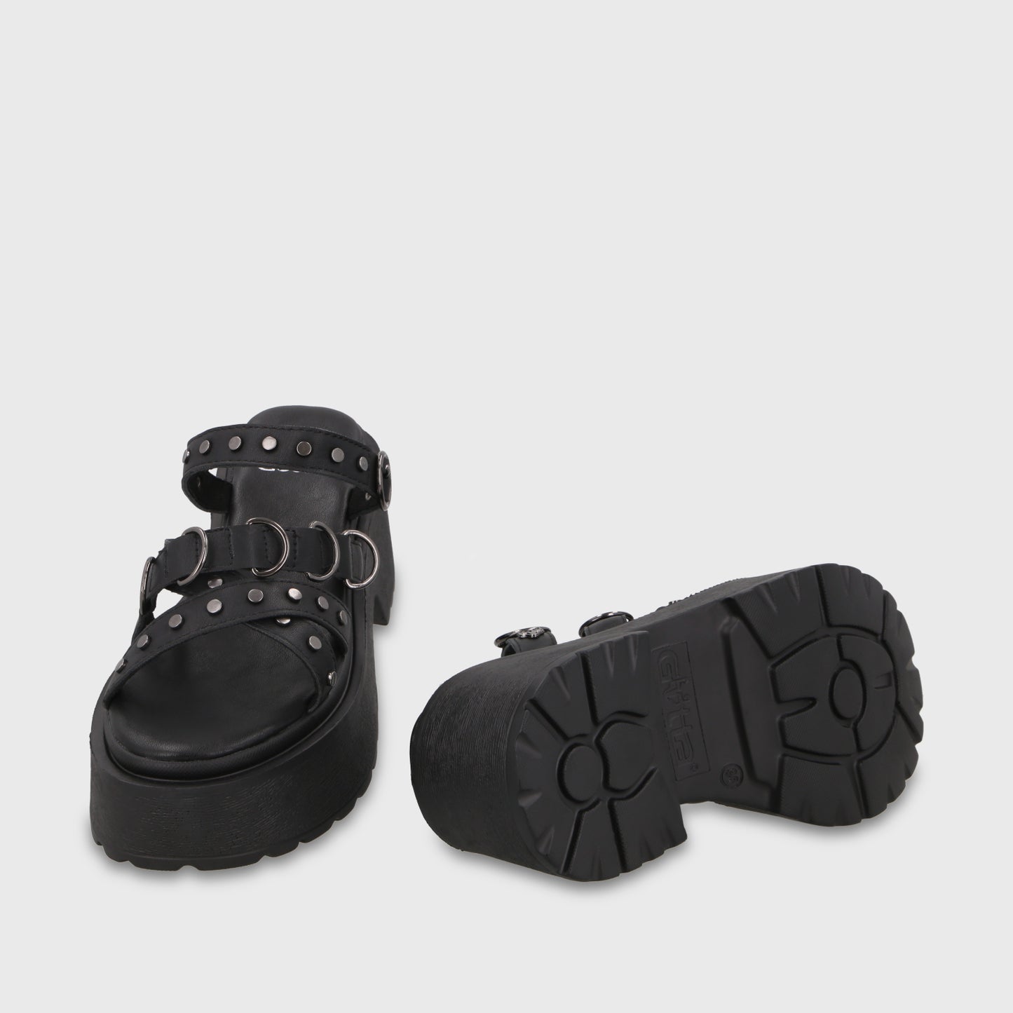 Sandalia Plataforma Negra Mujer 45987