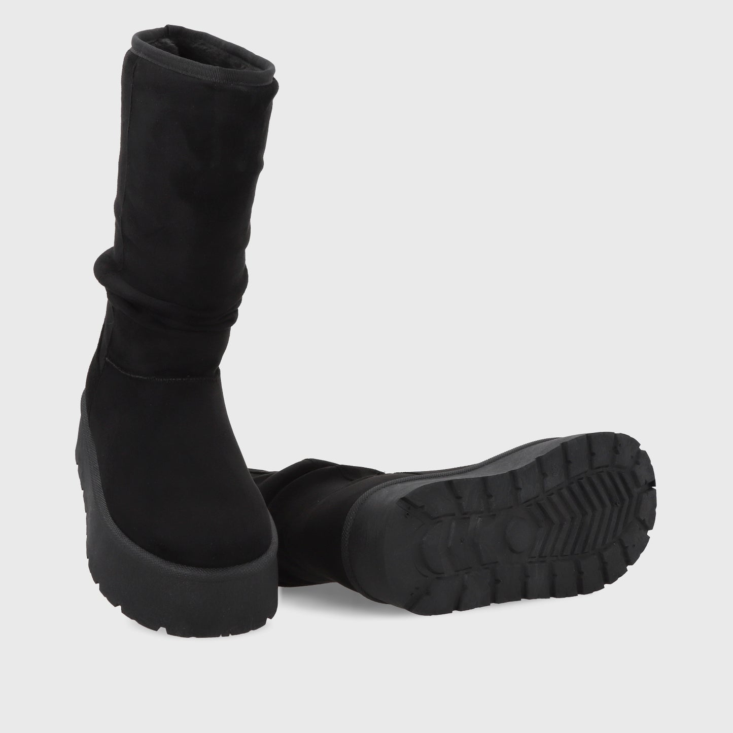 Bota Plataforma Negra Mujer 48114