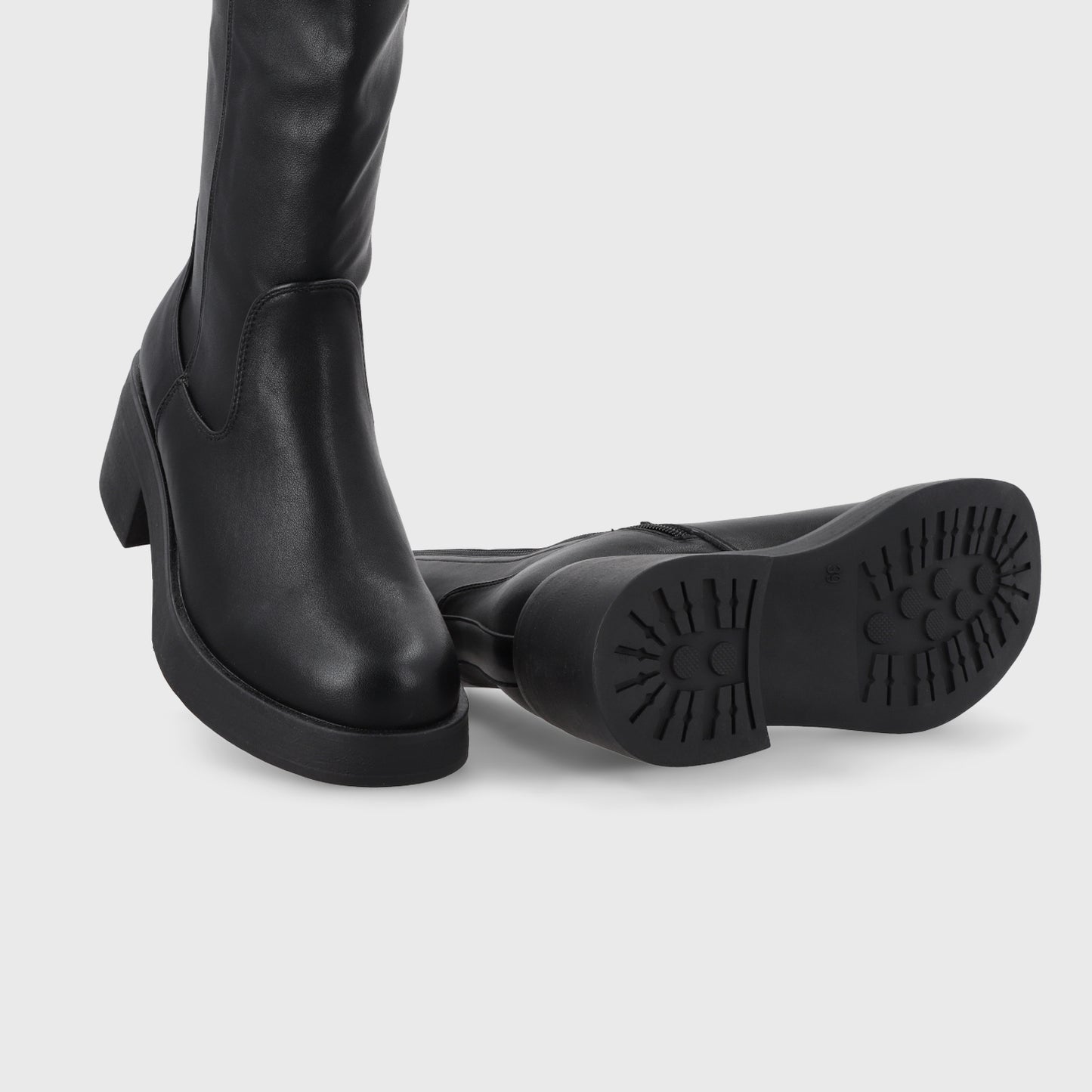 Bota Plataforma Negro Mujer 55251