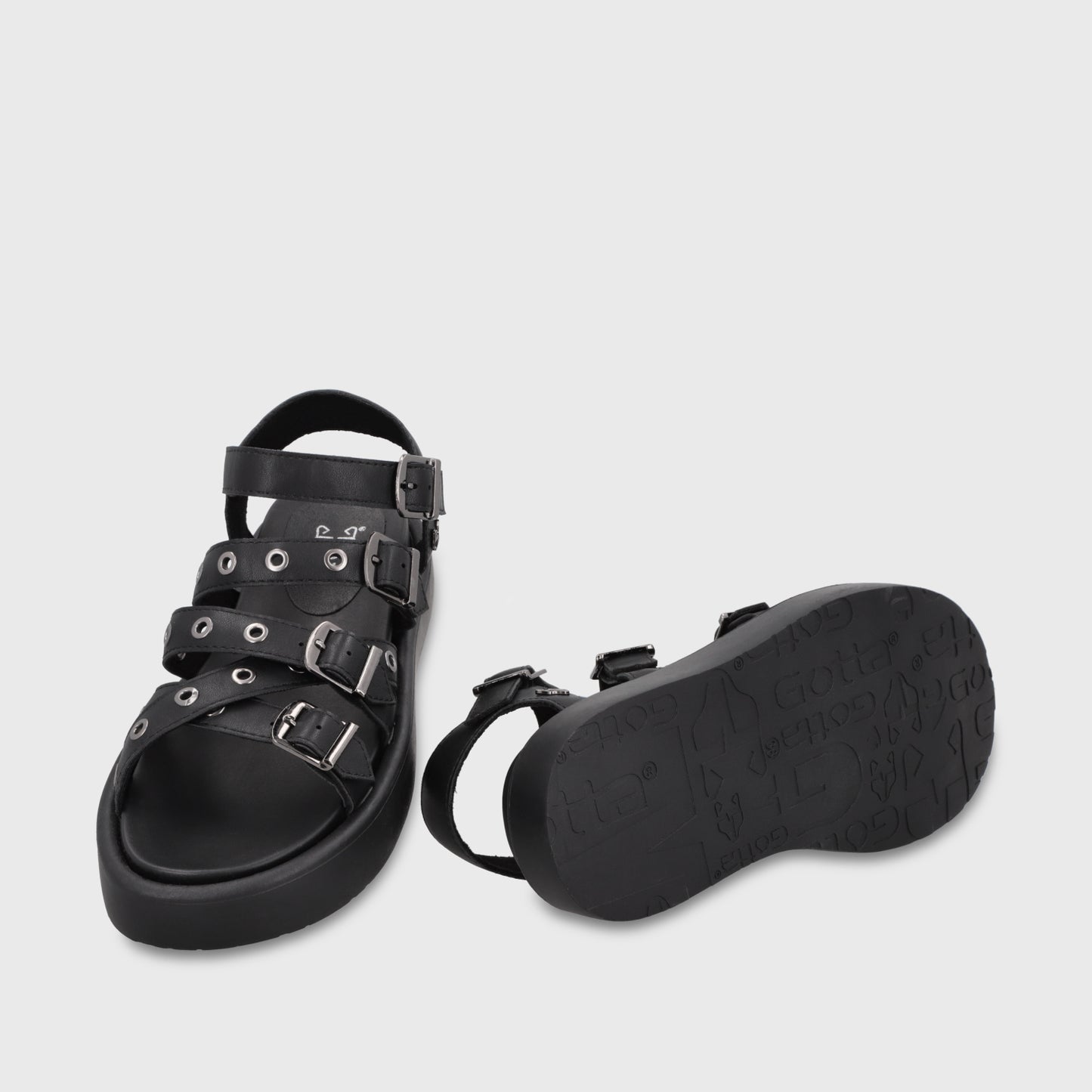 Sandalia Plataforma Negra Mujer 55950