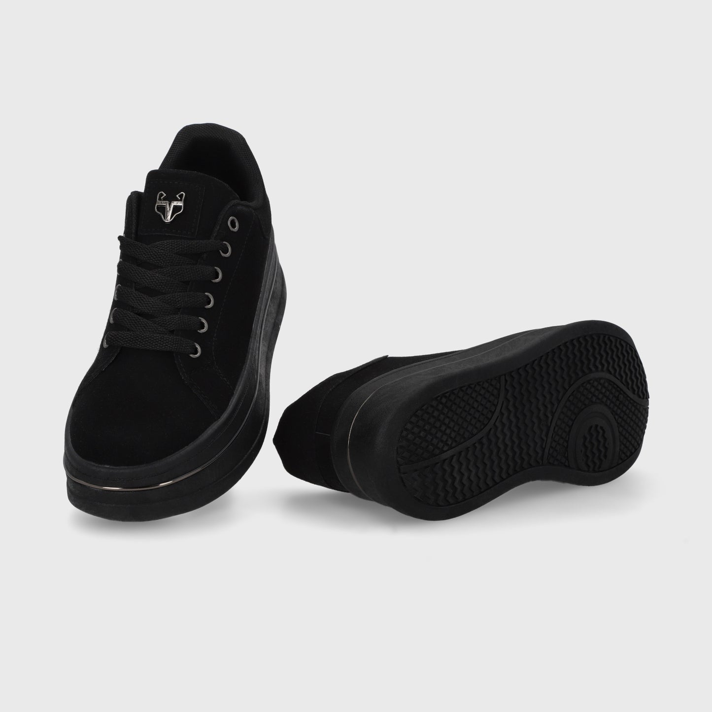 Zapatilla Plataforma Negra Mujer 58011