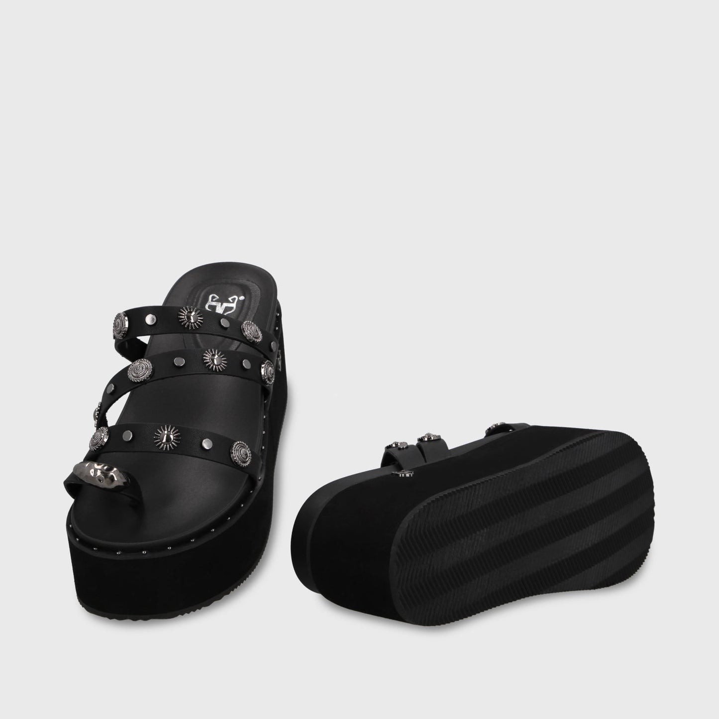 Sandalia Plataforma Negra Mujer 1566G - Gotta Perú