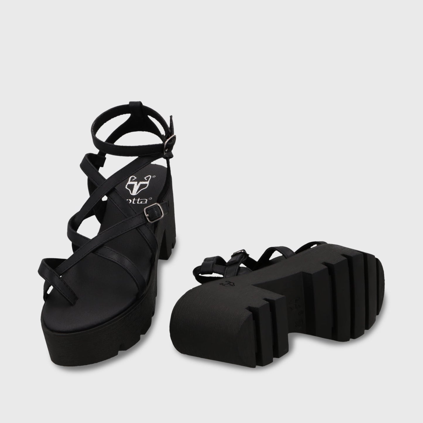 Sandalia Plataforma Negra Mujer 43024 - Gotta Perú