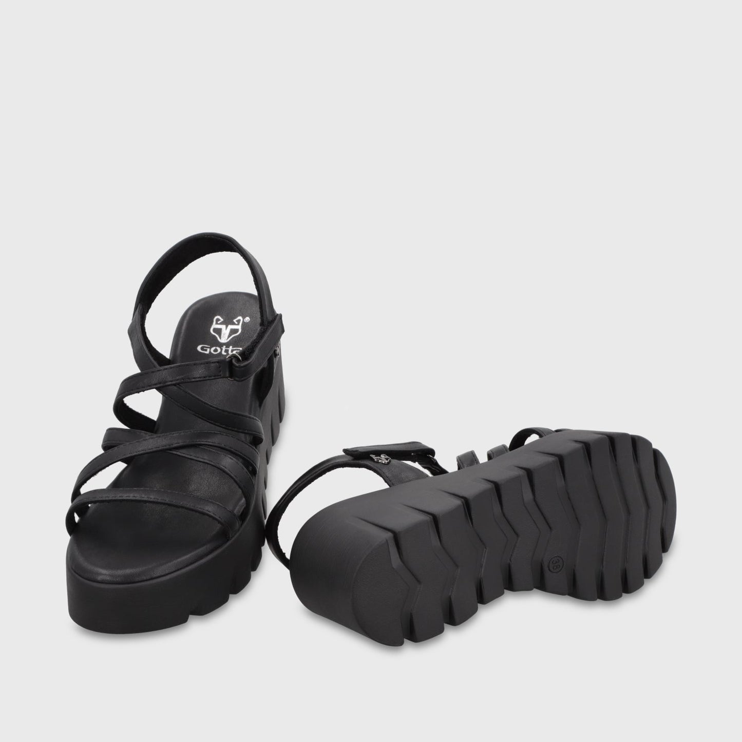 Sandalia Plataforma Negra Mujer 65940 - Gotta Perú