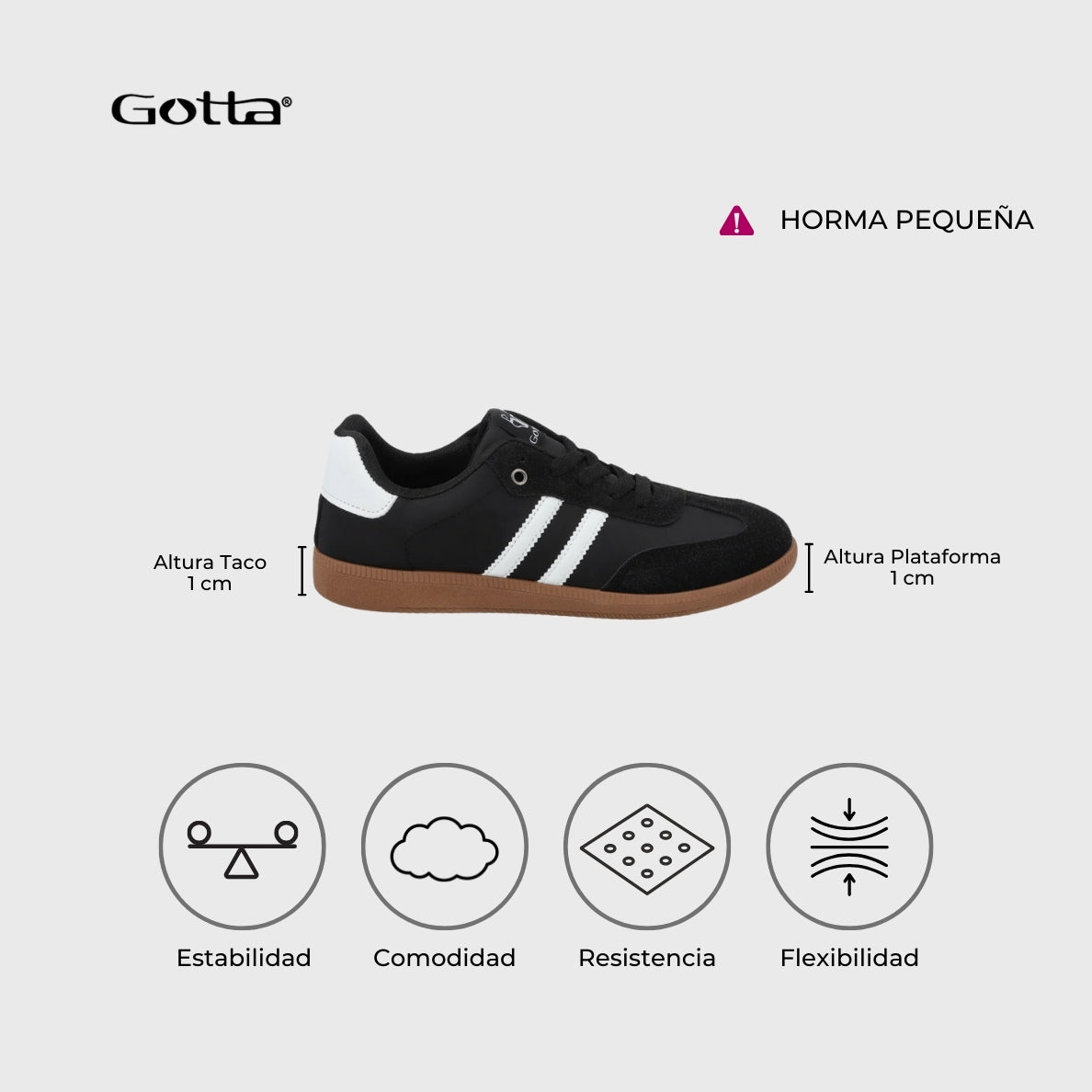 Zapatillas Negra Mujer 48061 - Gotta Perú