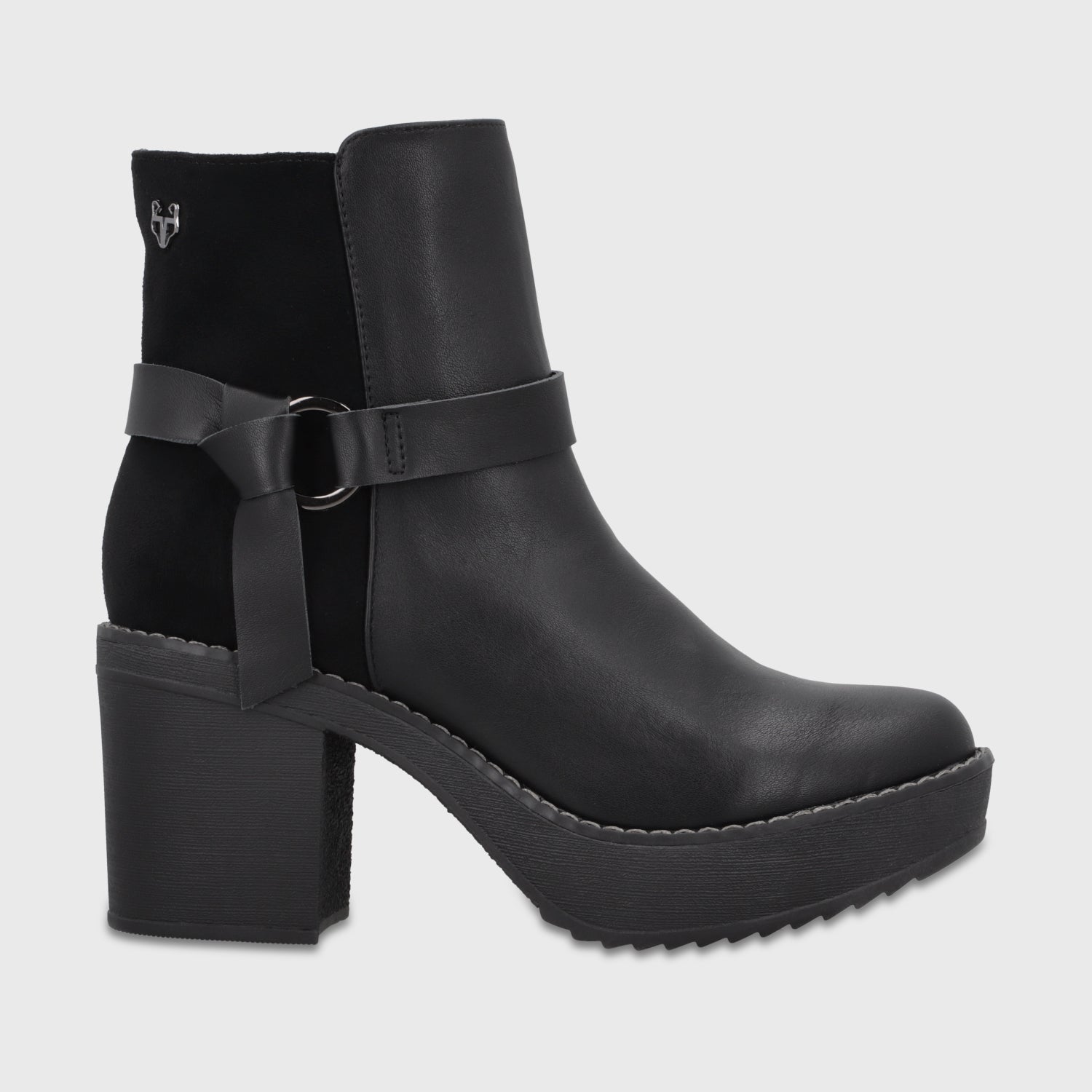 Botín Plataforma Negro Mujer 13505