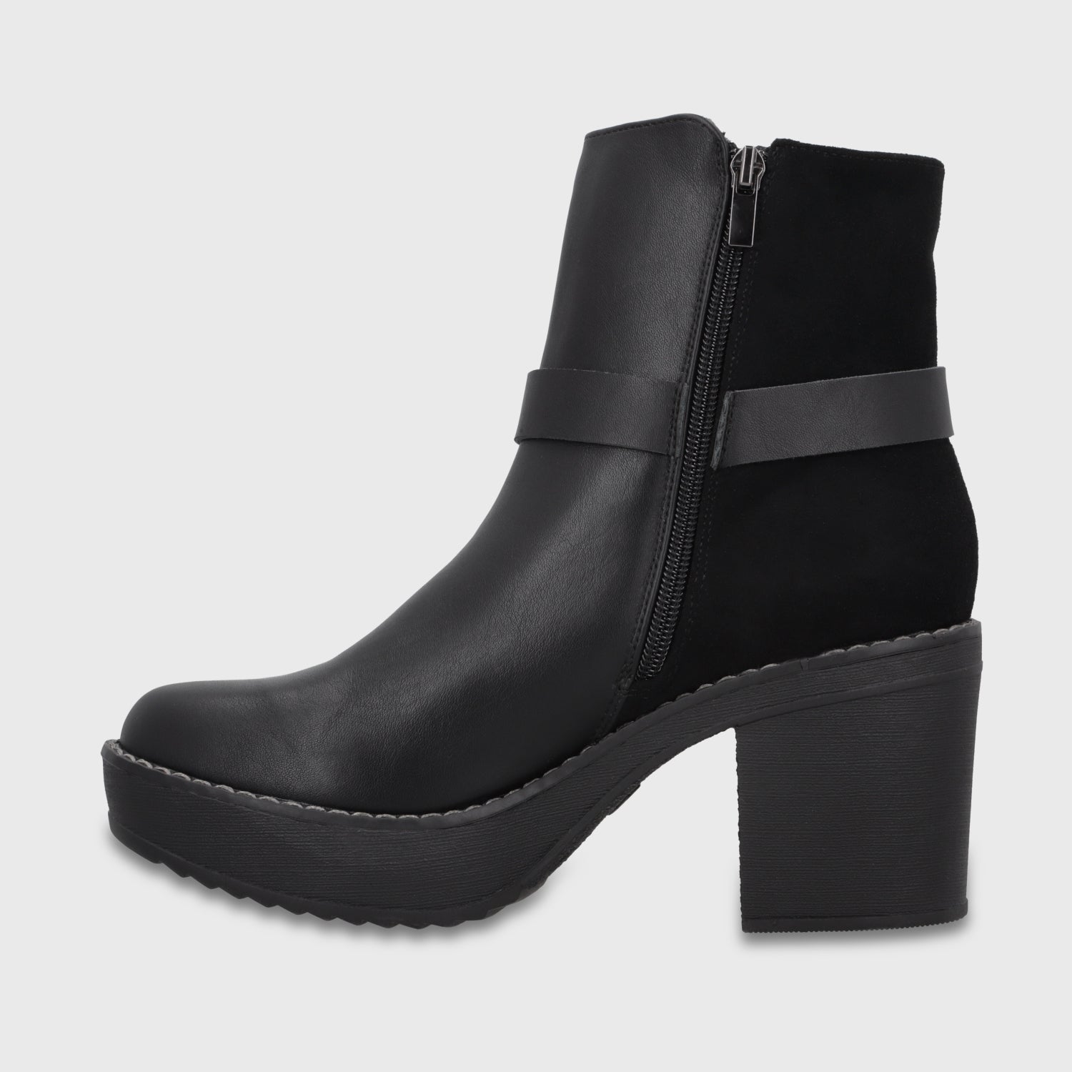 Botín Plataforma Negro Mujer 13505