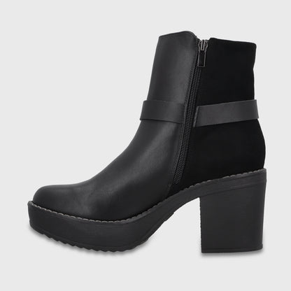 Botín Plataforma Negro Mujer 13505
