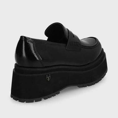 Zapato Plataforma Negro Mujer 15098