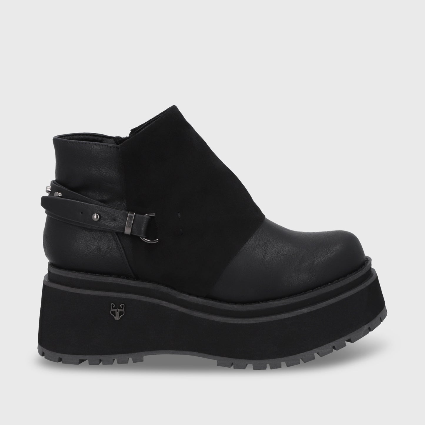 Botin Plataforma Negro Mujer 1509B