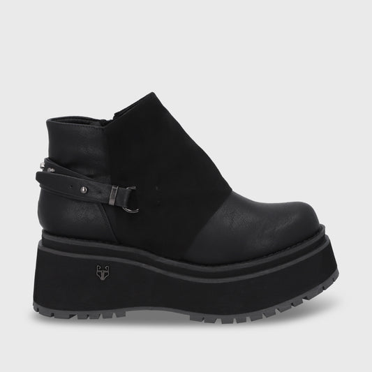 Botin Plataforma Negro Mujer 1509B