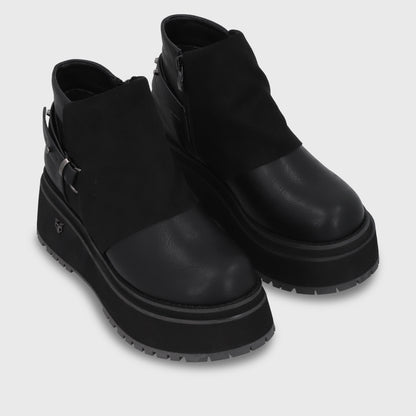 Botin Plataforma Negro Mujer 1509B