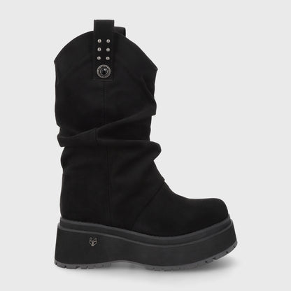 Bota Plataforma Negra Mujer 1509C