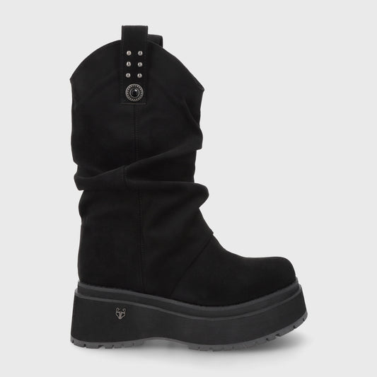 Bota Plataforma Negra Mujer 1509C