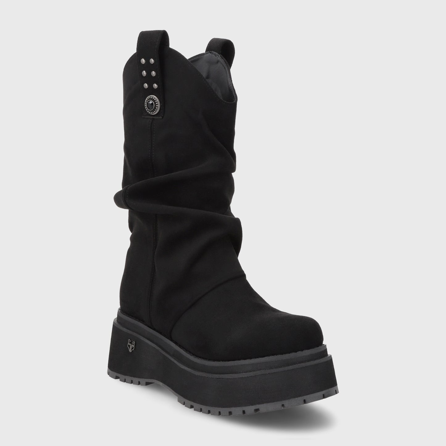 Bota Plataforma Negra Mujer 1509C