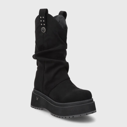 Bota Plataforma Negra Mujer 1509C