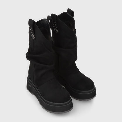 Bota Plataforma Negra Mujer 1509C