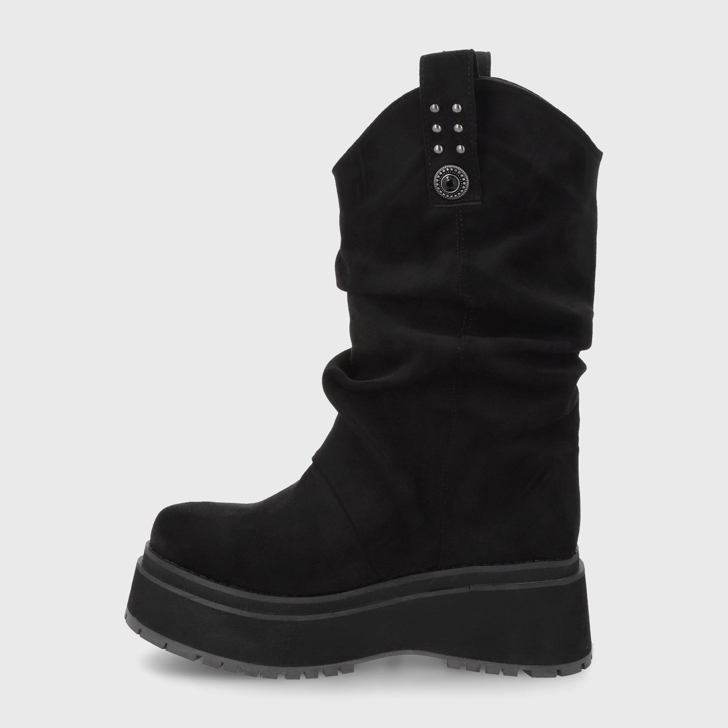 Bota Plataforma Negra Mujer 1509C