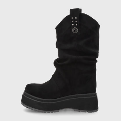 Bota Plataforma Negra Mujer 1509C