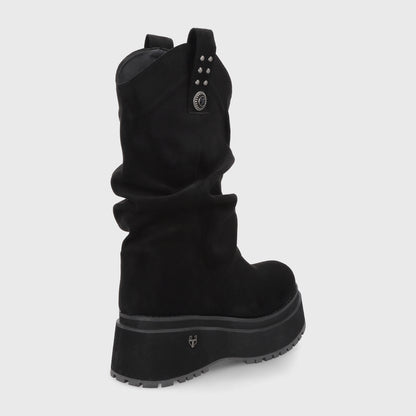 Bota Plataforma Negra Mujer 1509C