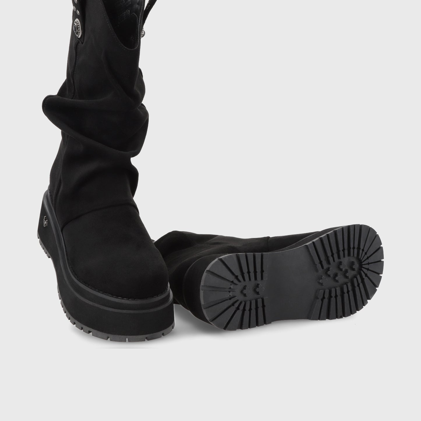 Bota Plataforma Negra Mujer 1509C