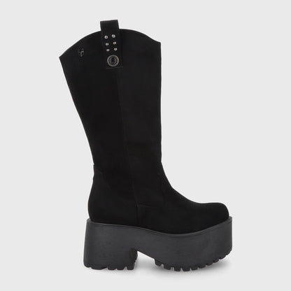 Bota Plataforma Negra Mujer 15170