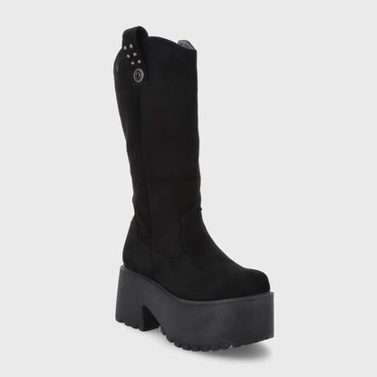 Bota Plataforma Negra Mujer 15170