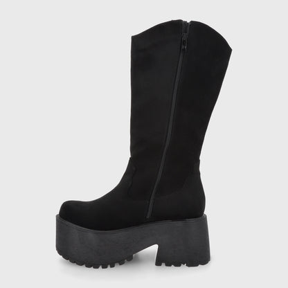 Bota Plataforma Negra Mujer 15170