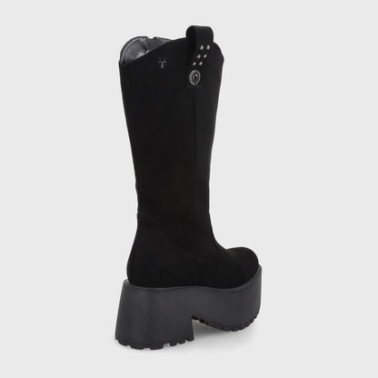Bota Plataforma Negra Mujer 15170