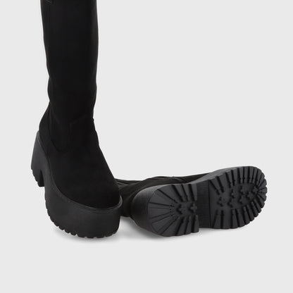 Bota Plataforma Negra Mujer 15170