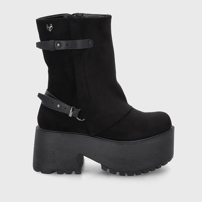 Botin Plataforma Negro Mujer 15179
