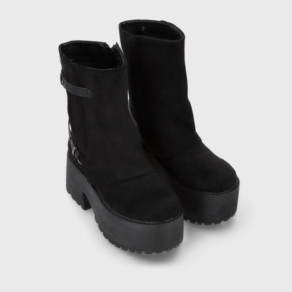Botin Plataforma Negro Mujer 15179