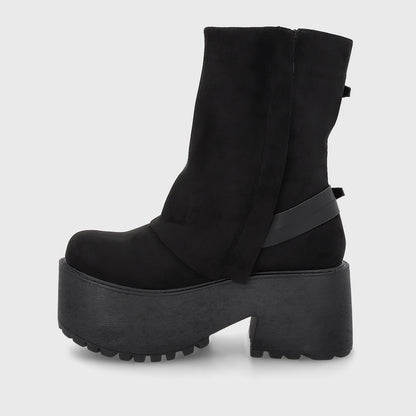 Botin Plataforma Negro Mujer 15179