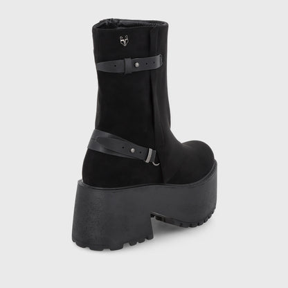 Botin Plataforma Negro Mujer 15179