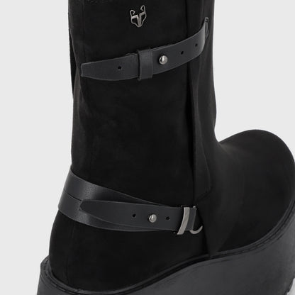Botin Plataforma Negro Mujer 15179