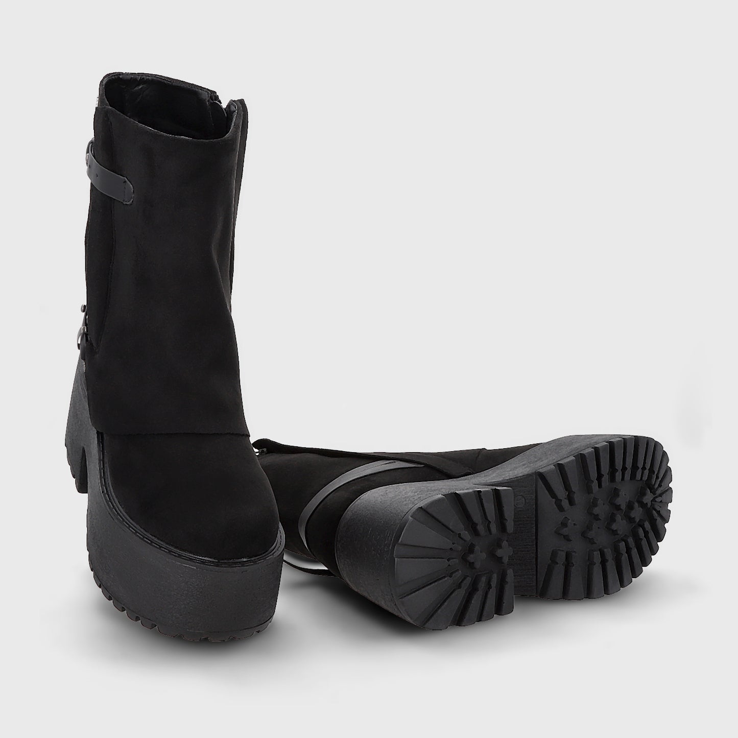 Botin Plataforma Negro Mujer 15179