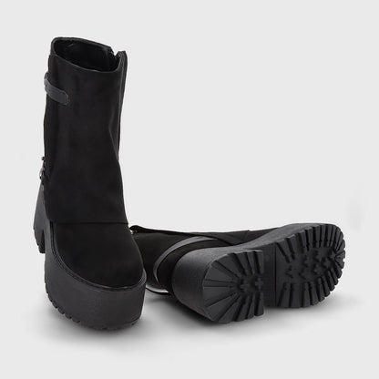 Botin Plataforma Negro Mujer 15179
