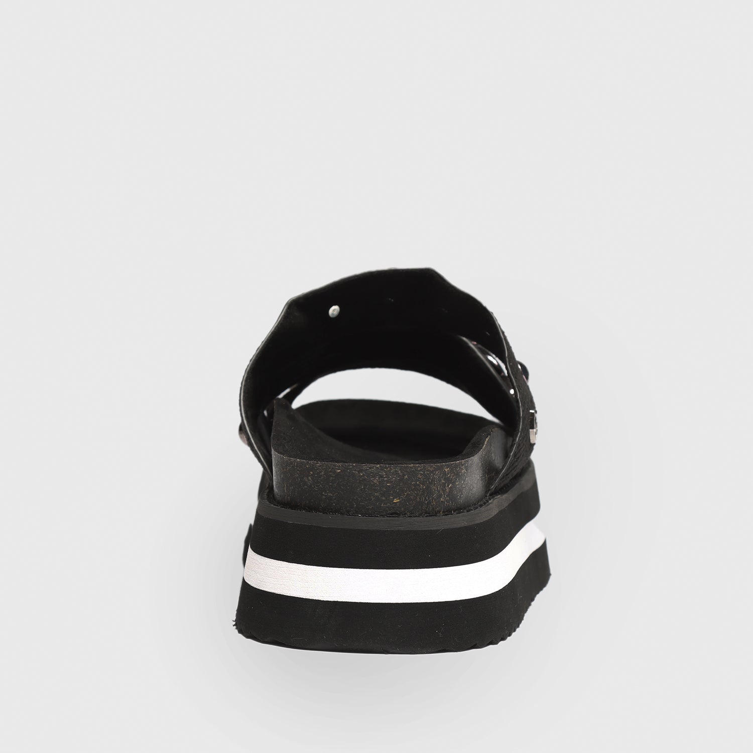Sandalia Plataforma Negra Mujer 15260